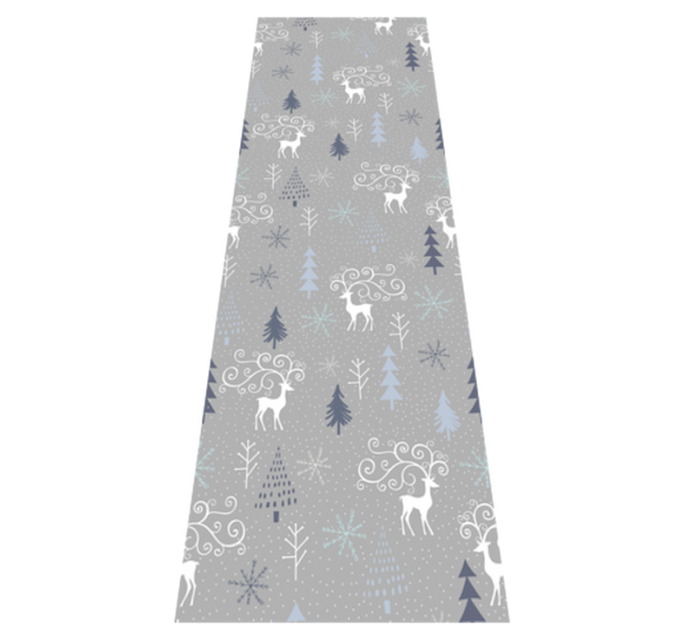 Christmas vinyl carpet with white reindeer and trees - TenStickers
