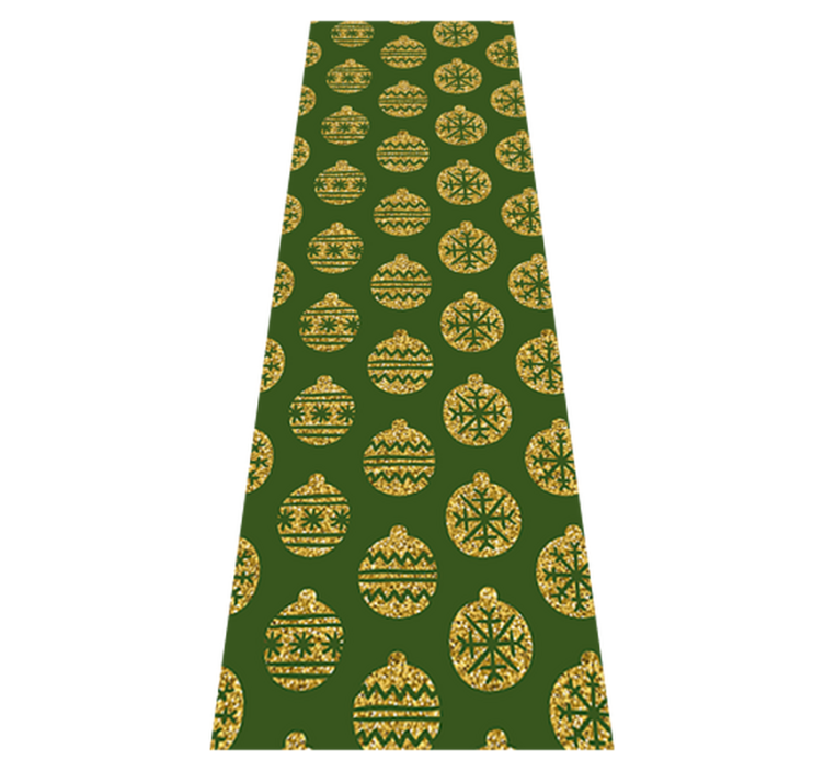 Christmas vinyl carpet with golden charms on green - TenStickers