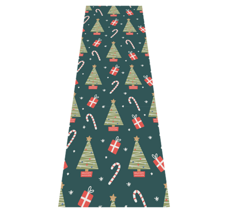Christmas vinyl carpet with colorful trees and gifts - TenStickers