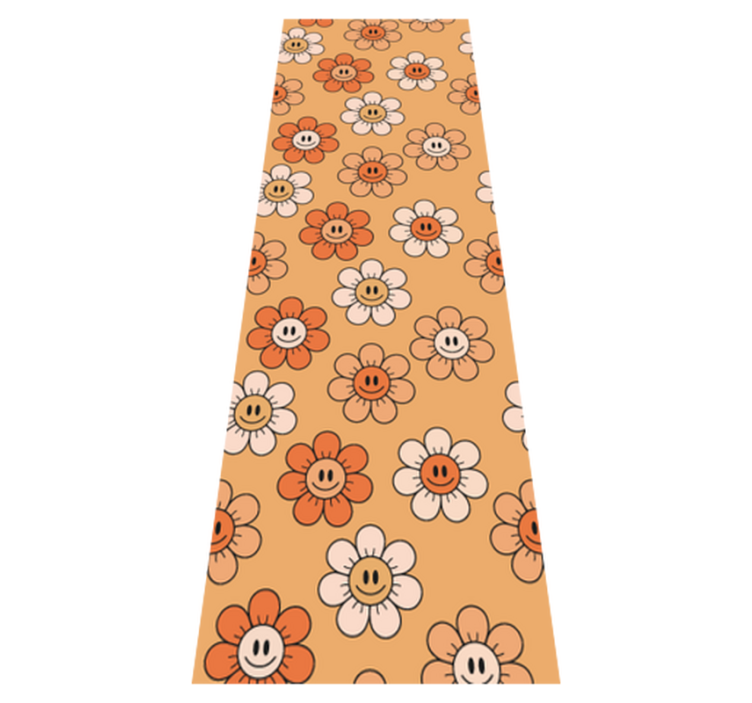 Bedroom vinyl carpet with orange smiley faces - TenStickers