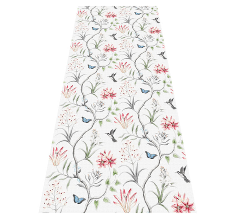 Bedroom vinyl carpet with bird and butterfly branches - TenStickers