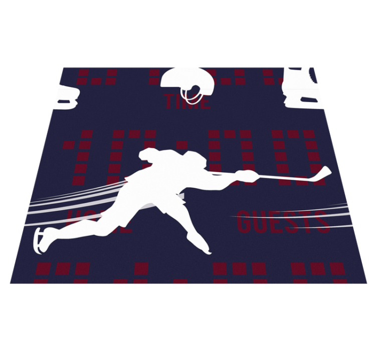 Hockey player bedroom vinyl carpet - TenStickers