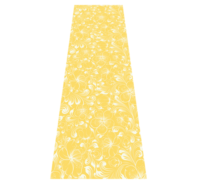 Yellow floral grandmillenial style bedroom vinyl carpet - TenStickers