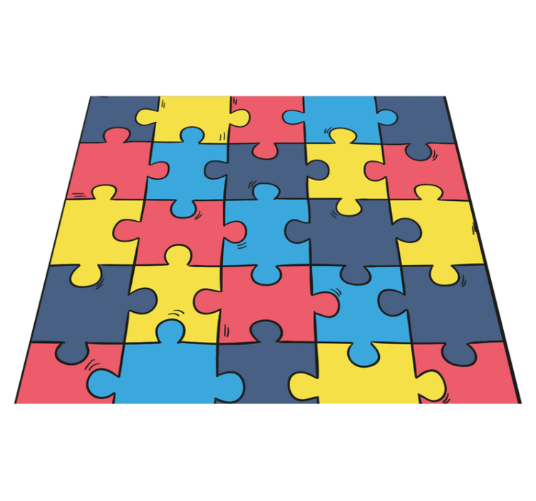 Rainbow puzzle bedroom vinyl carpet - TenStickers
