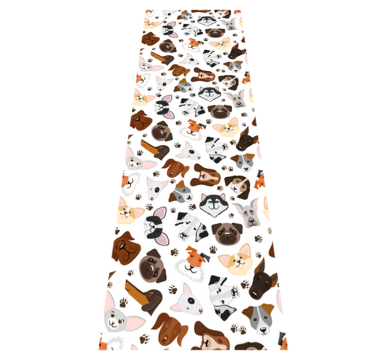 Bedroom vinyl carpet featuring dog breed heads - TenStickers