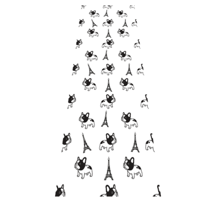 Bedroom vinyl carpet french bulldog in paris - TenStickers