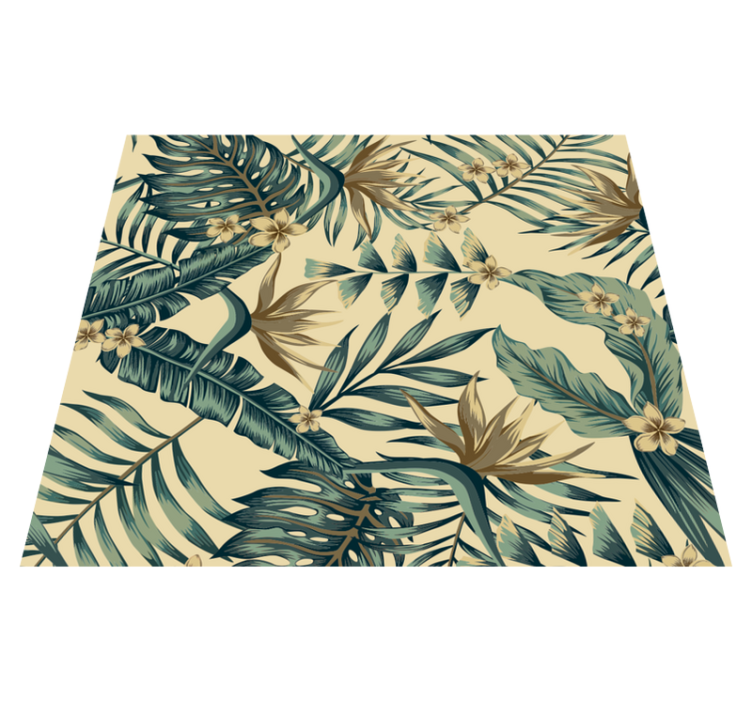 Bedroom vinyl carpet tropical leaves design - TenStickers