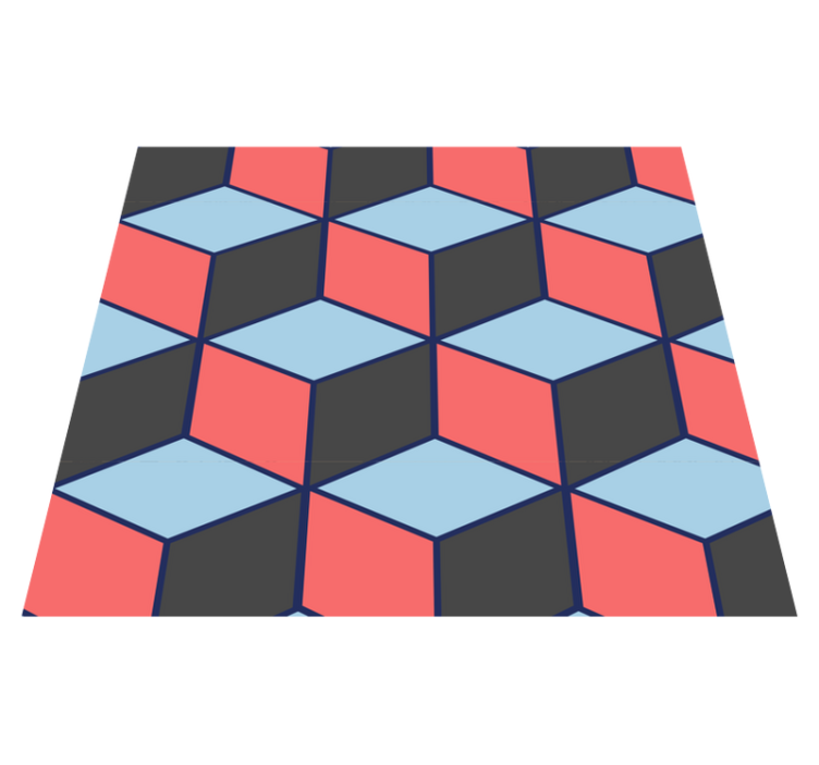 Bedroom vinyl carpet with 3d geometric squares - TenStickers