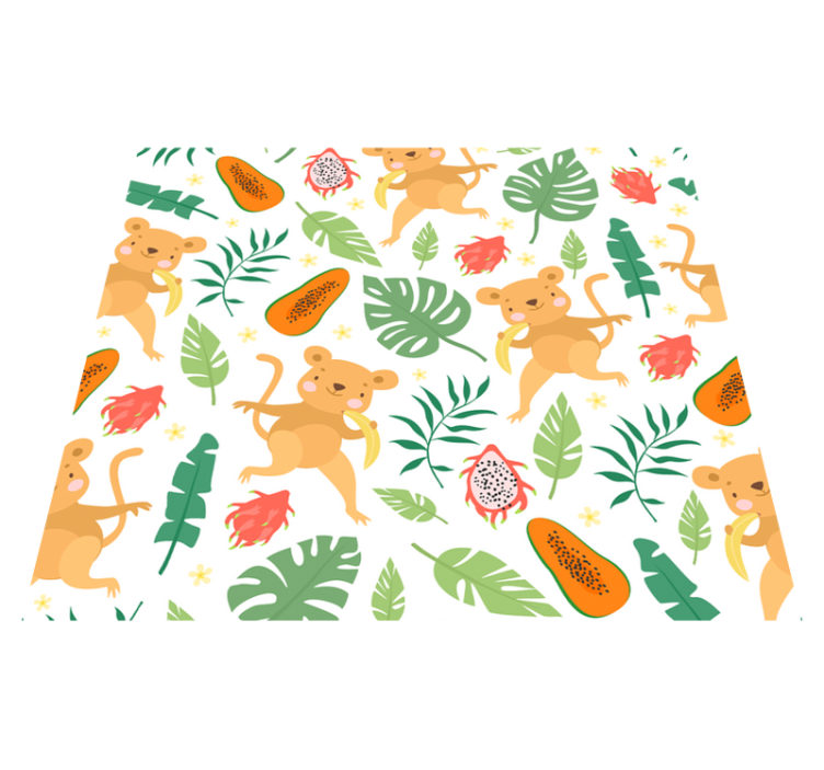 Bedroom vinyl carpet with tropical monkey branches - TenStickers