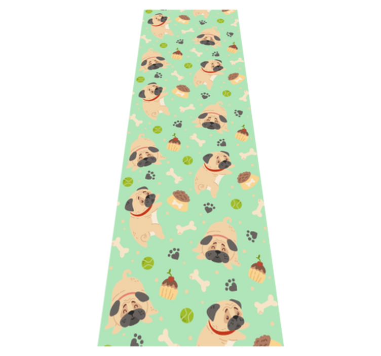 Bedroom vinyl carpet fat bulldog with a bone - TenStickers