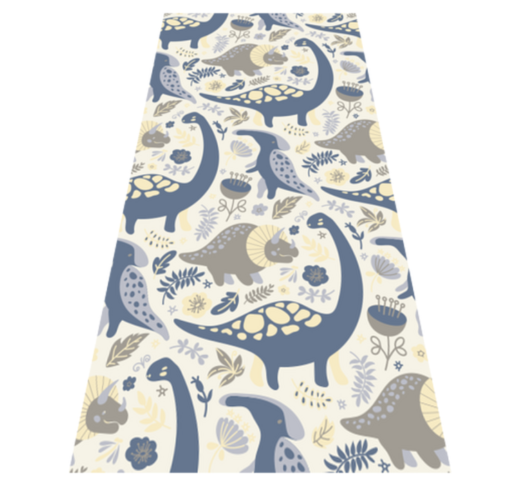 Bedroom vinyl carpet in blue dinosaur nordic style - TenStickers