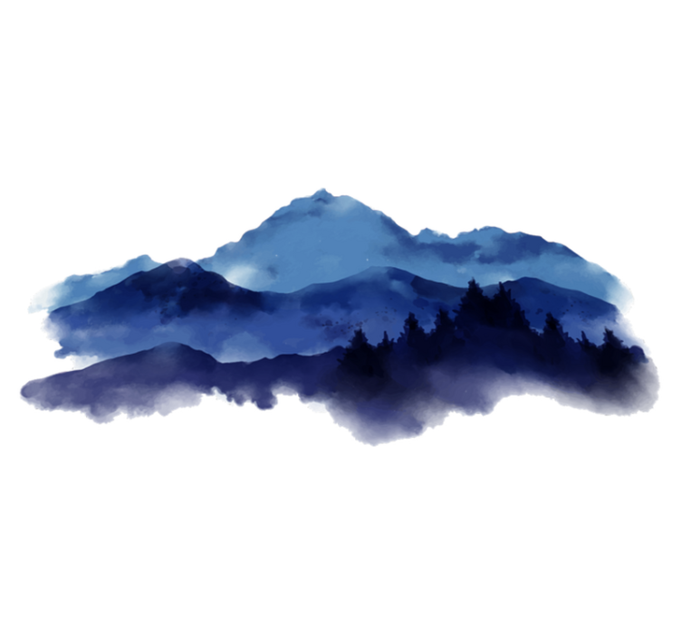 Nature vinyl carpet paper cut mountains design - TenStickers