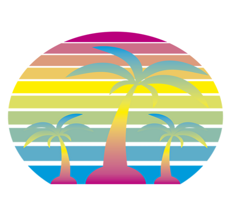 Nature vinyl carpet 80s vintage sunset design - TenStickers