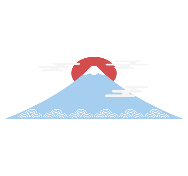 Nature vinyl carpet asian inspired mountain design - TenStickers