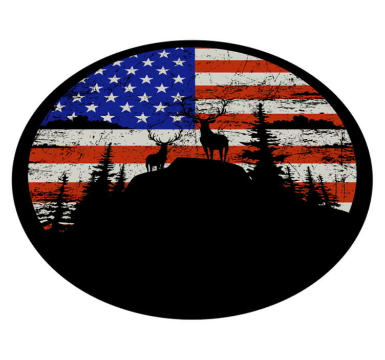Nature vinyl carpet american flag mountain design - TenStickers