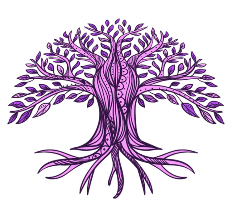 Nature vinyl carpet tree of life purple design - TenStickers