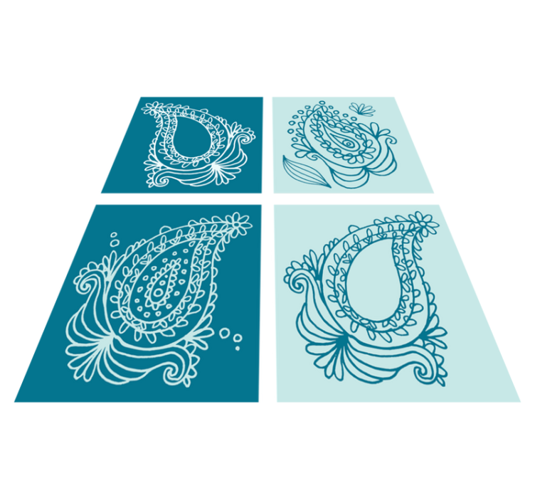 Nature vinyl carpet paisley design tiles - TenStickers