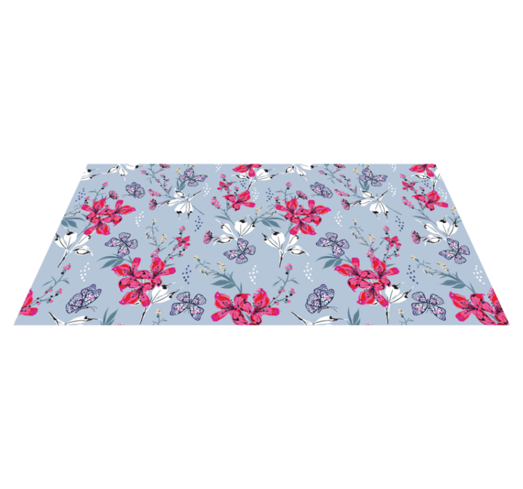 Nature vinyl carpet floral butterflies design - TenStickers