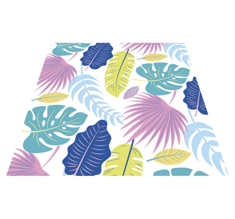 Nature vinyl carpet with vibrant leaf designs - TenStickers