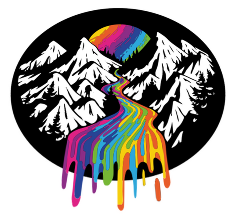 Nature vinyl carpet rainbow mountain landscape - TenStickers