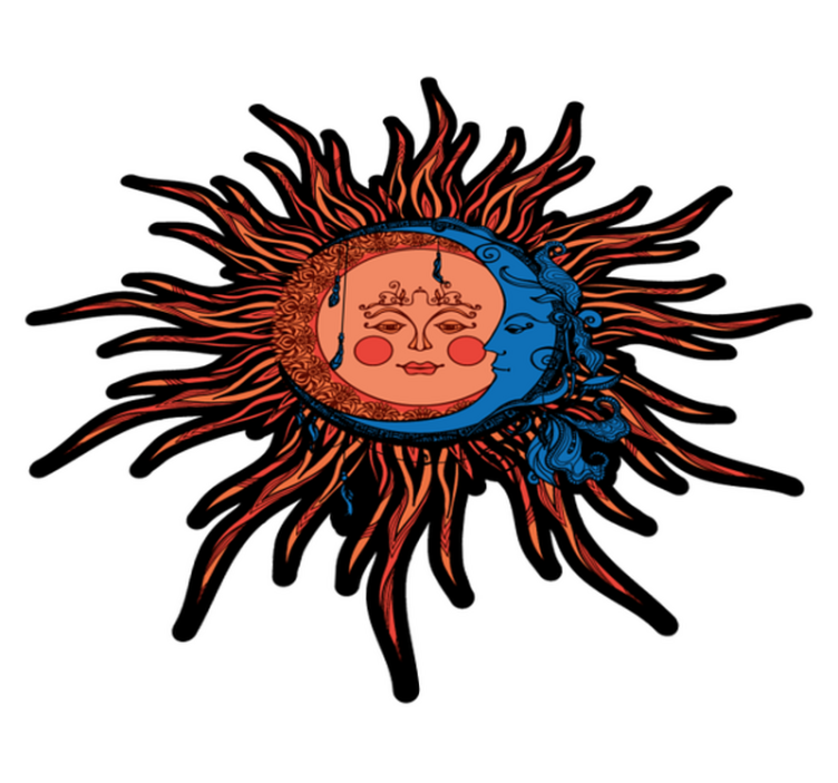 Nature vinyl carpet celestial sun and moon - TenStickers