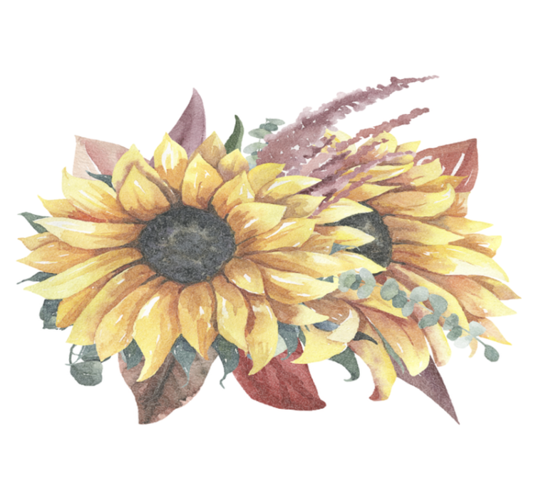 Nature vinyl carpet sunflower floral design - TenStickers