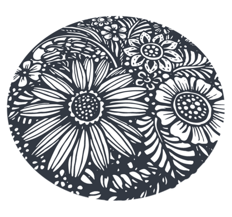 Nature vinyl carpet floral pattern circle - TenStickers