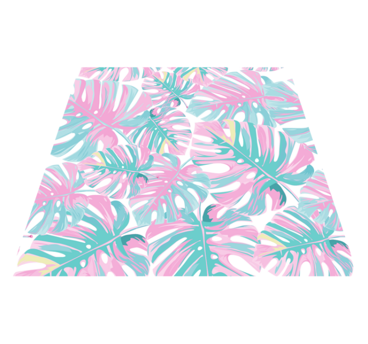 Floral vinyl carpet monstera deliciosa pattern - TenStickers