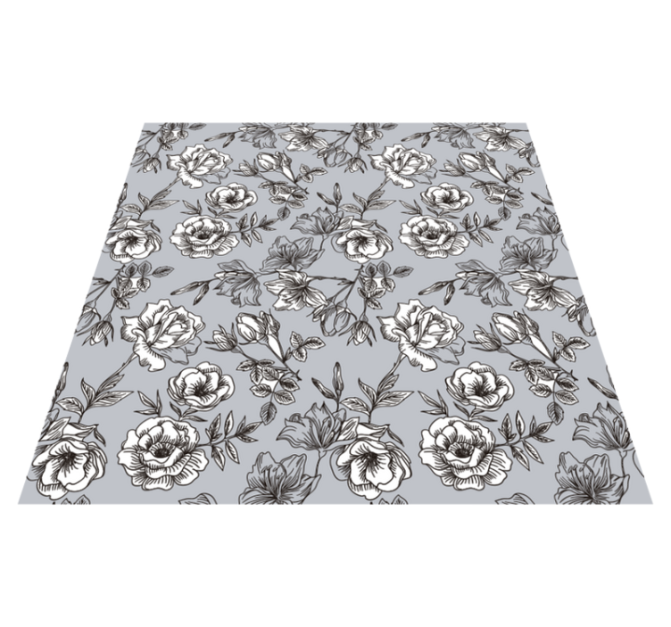 Floral vinyl carpet with translucent flowers - TenStickers