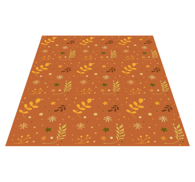 Floral vinyl carpet in orange leaf tones design - TenStickers