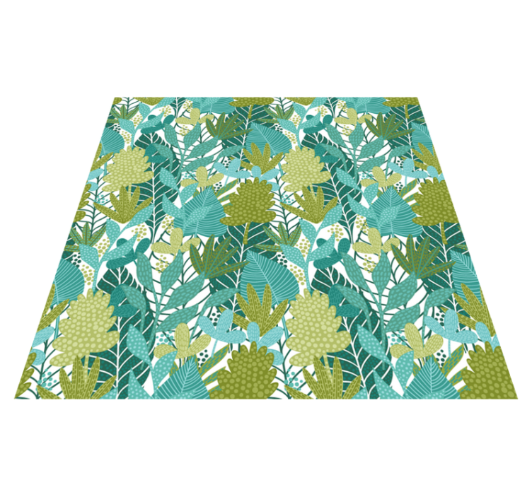 Floral vinyl carpet with tropical boho leaf design - TenStickers