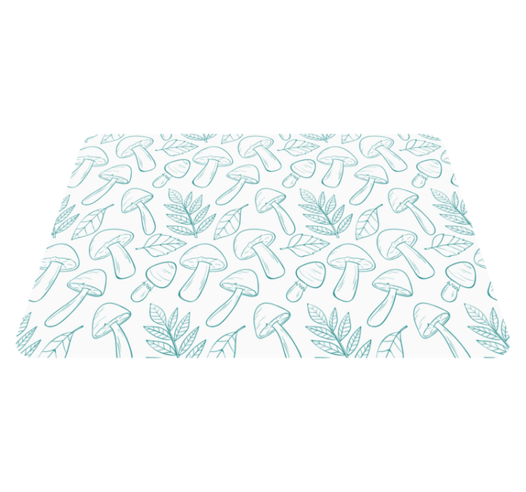Floral vinyl carpet with white and light blue mushrooms - TenStickers