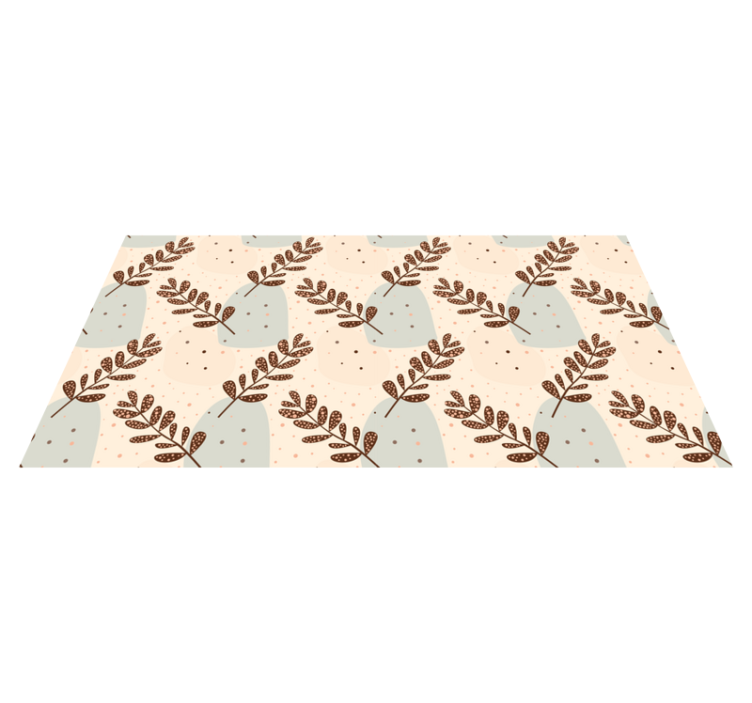 Floral vinyl carpet in pastel branch aesthetics - TenStickers