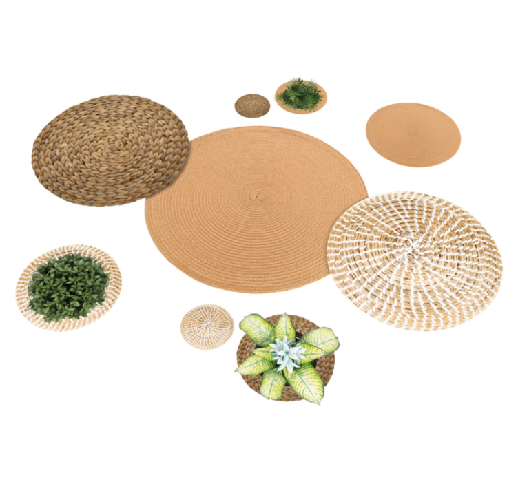 Floral vinyl carpet garden and wicker - TenStickers