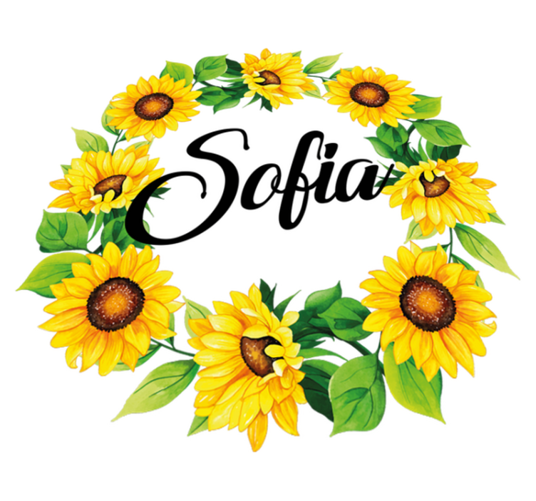 Floral vinyl carpet summer flower crown personalized - TenStickers