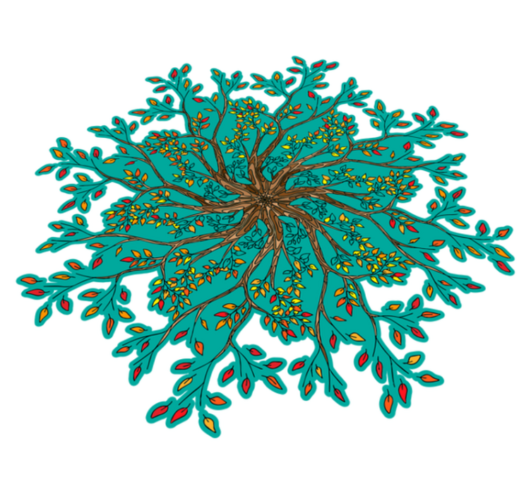 Floral vinyl carpet vibrant tree design - TenStickers