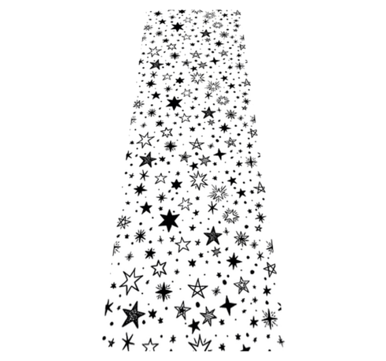 Bedroom vinyl carpet with black stars on white - TenStickers