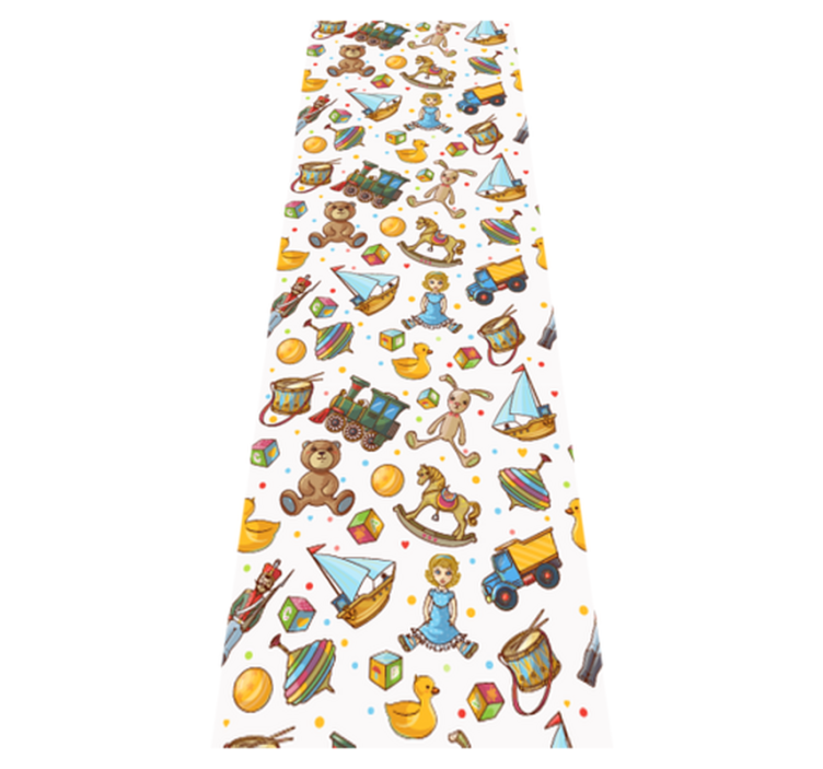 Bedroom vinyl carpet with cute wooden toys and teddy bear - TenStickers