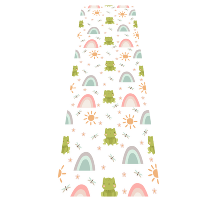Cute design frog cartoon tropical bedroom vinyl carpet - TenStickers