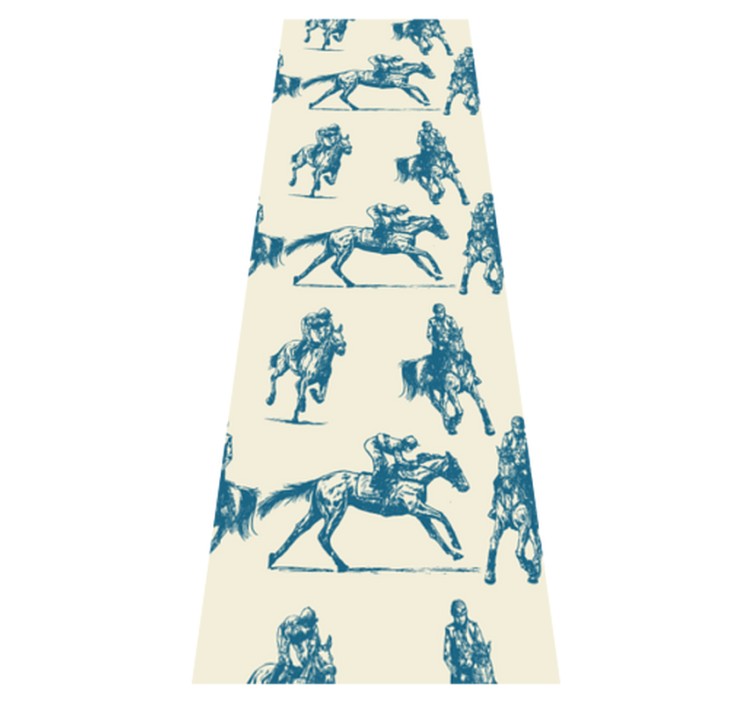 Bedroom vinyl carpet in blue and beige horse pattern - TenStickers