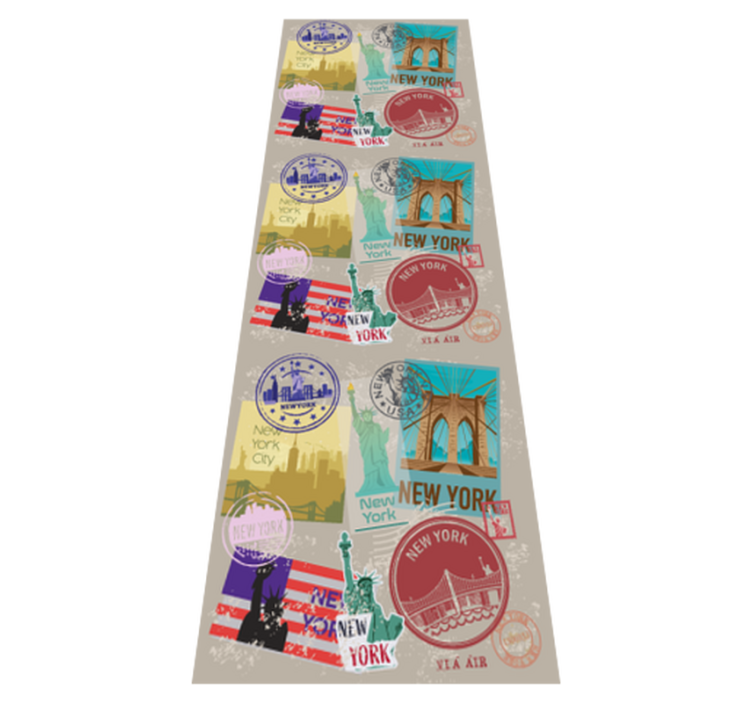 Bedroom vinyl carpet old nyc collage design - TenStickers