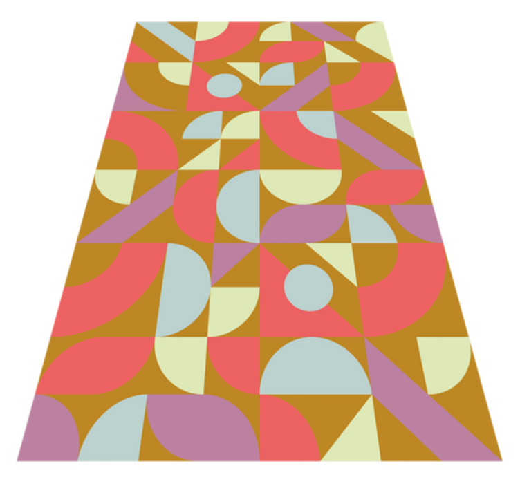 Geometric vinyl carpet in vintage hues - TenStickers