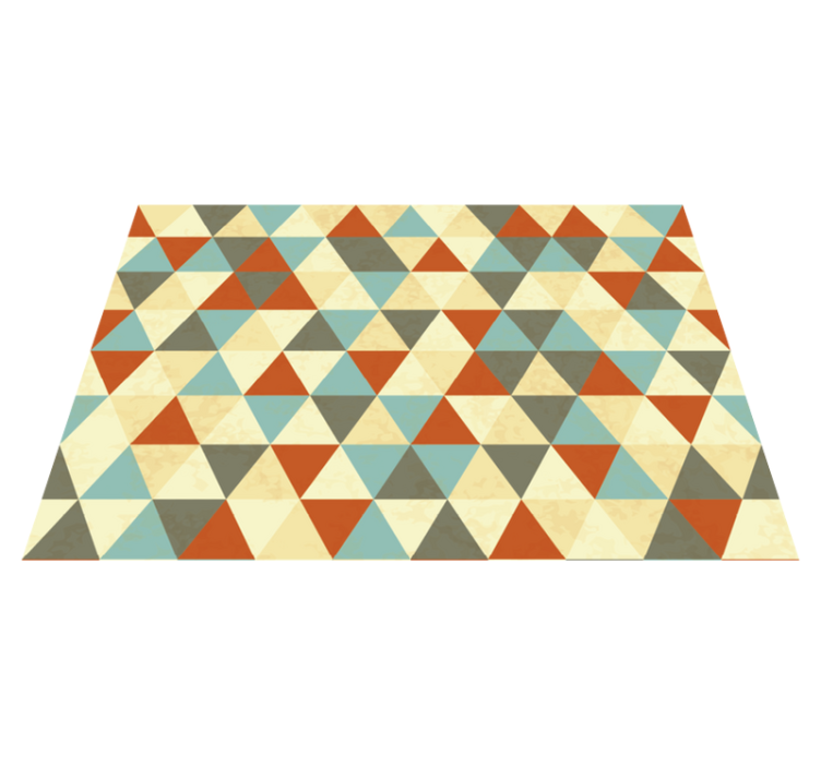 Geometric vinyl carpet in colorful triangle pattern - TenStickers