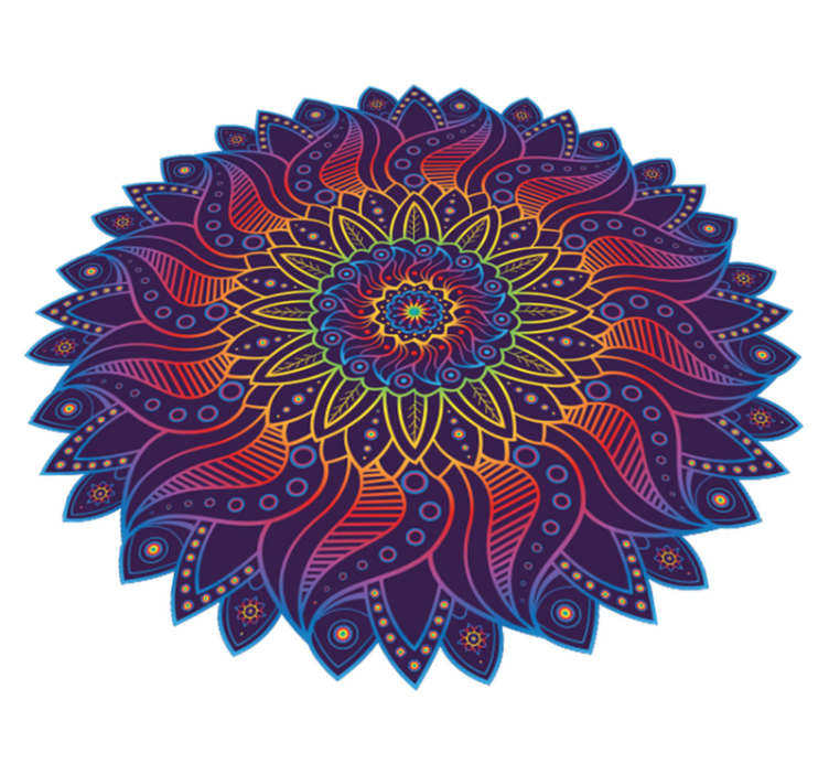 Geometric vinyl carpet rainbow mandala design - TenStickers