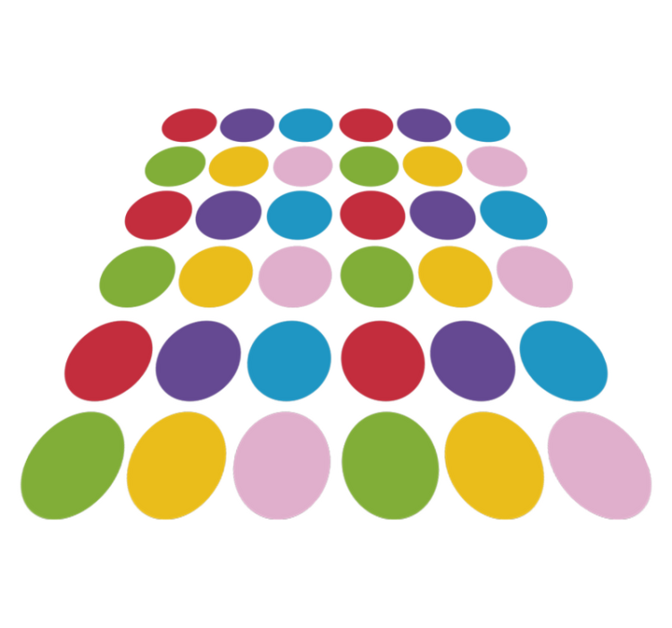 Geometric vinyl carpet colorful circle design - TenStickers