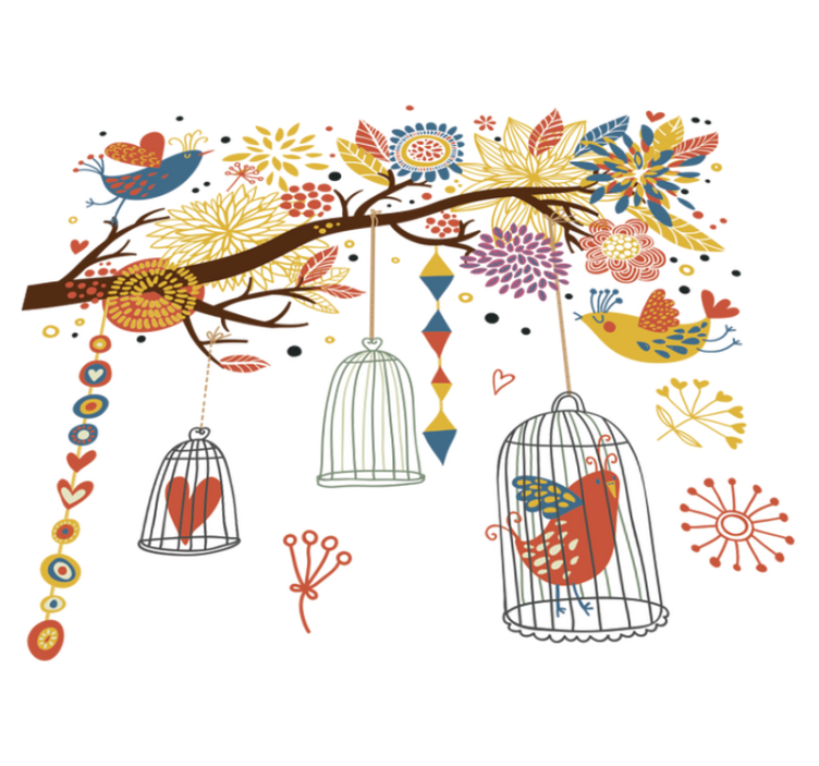 Kids vinyl carpet bird garden decorative vinyl - TenStickers