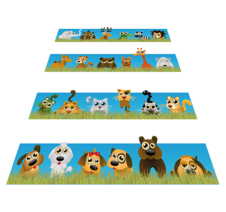 Kids vinyl carpet animal border wall stickers - TenStickers