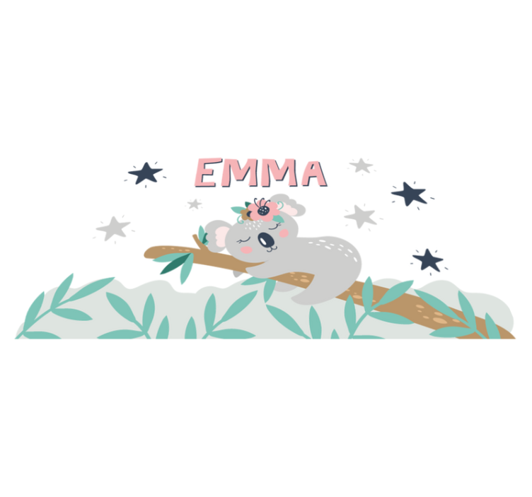 Kids vinyl carpet cute koala personalized for girl - TenStickers