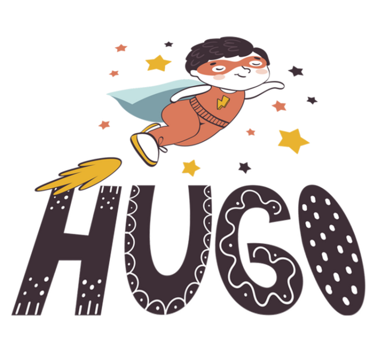 Kids vinyl carpet customizable superhero name - TenStickers