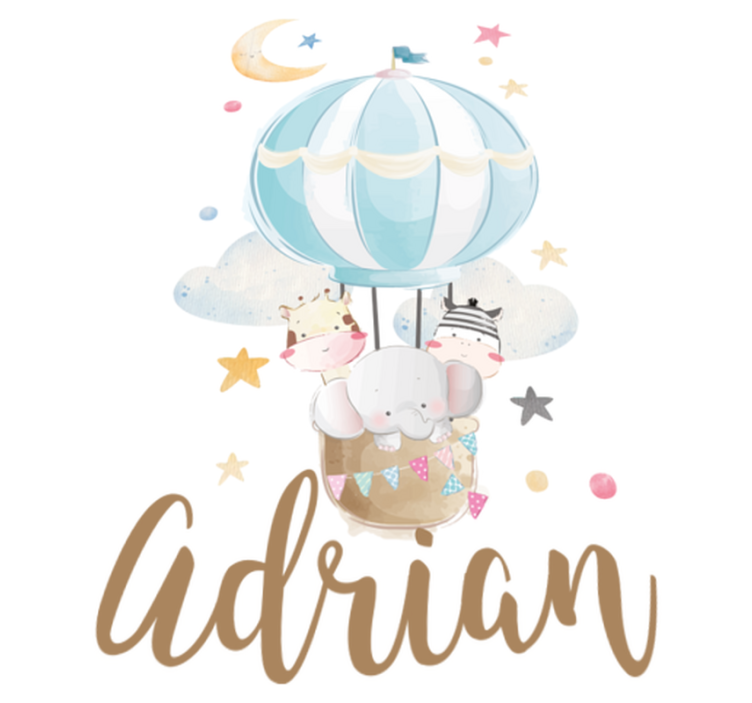 Kids vinyl carpet with three animals on balloons - TenStickers